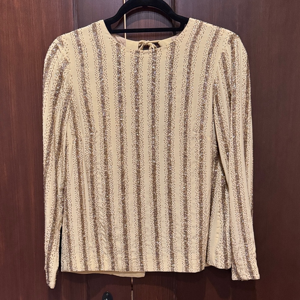 NWT DRIES VAN NOTEN SILK BEADED BLOUSE